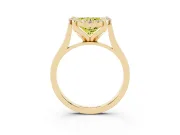 Heart-Shaped Claw Corner Halo Engagement Ring Setting for a Fancy Yellow Lab-Grown Diamond | Plain Band | Yellow Gold