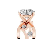 Round Open Loop Engagement Ring Setting | Scattered Accents | Rose Gold