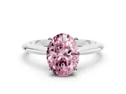 Oval Solitaire Engagement Ring Setting for a Fancy Pink Lab-Grown Diamond | Platinum