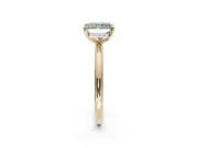 Radiant Cut Hidden Halo Ring Setting for a Fancy Green Lab-Grown Diamond | Yellow Gold