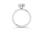 Heart Cut Diamond Solitaire Ring Set in White gold with Thin Band and Prong Setting