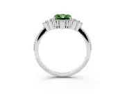 Radiant Cut Cluster Engagement Ring Setting for a Fancy Green Lab-Grown Diamond | White Gold