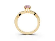 Pear-Shaped Crossover Engagement Ring Setting for a Fancy Pink Lab-Grown Diamond | Yellow Gold