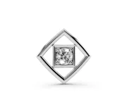 Round Lab-Grown Diamond Geometric Square Pendant Necklace | Open Frame | White Gold