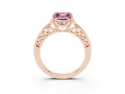 Asscher Cut Floral Pavé Engagement Ring Setting for a Fancy Pink Lab-Grown Diamond | Rose Gold