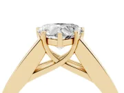 Heart-Shaped Channel-Set Engagement Ring Setting | Princess Side Stones | Yellow Gold