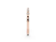 Round Diamond Pavé Bar Station Ring Set in Rose gold with Channel Setting