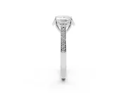 Princess Cut Floral Pavé Engagement Ring Setting | Petal Accents | White Gold
