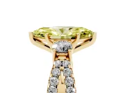 Marquise Three Stone Engagement Ring Setting for a Fancy Yellow Lab-Grown Diamond | Yellow Gold