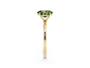 Oval Thin Solitaire Engagement Ring Setting for a Fancy Green Lab-Grown Diamond | Straight Plain Band | Yellow Gold