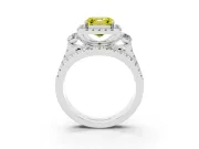 Asscher Cut Halo Split Shank Engagement Ring Setting for a Fancy Yellow Lab-Grown Diamond | Round Side Stones | Platinum