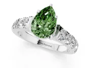 Pear-Shaped Engagement Ring Setting for a Fancy Green Lab-Grown Diamond | Platinum - Design NV-24643