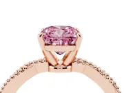Cushion Cut Twisted Solitaire Engagement Ring Setting for a Fancy Pink Lab-Grown Diamond | Rose Gold