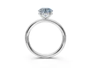 Round Hidden Halo Ring Setting for a Fancy Blue Lab-Grown Diamond | White Gold