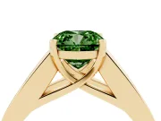 Cushion Cut Channel-Set Engagement Ring Setting for a Fancy Green Lab-Grown Diamond | Yellow Gold