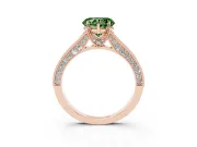 Heart-Shaped Hidden Halo Engagement Ring Setting for a Fancy Green Lab-Grown Diamond | Milgrain Pave | Rose Gold