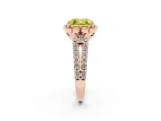 Asscher Cut Floral Halo Engagement Ring Setting for a Fancy Yellow Lab-Grown Diamond | Pavé Split Shank | Rose Gold