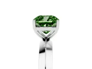 Cushion Cut Knife-Edge Engagement Ring Setting for a Fancy Green Lab-Grown Diamond | Platinum