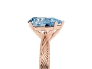 Pear-Shaped Engraved Engagement Ring Setting for a Fancy Blue Lab-Grown Diamond | Rose Gold