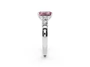 Emerald Cut Five Stone Engagement Ring Setting for a Fancy Pink Lab-Grown Diamond | Platinum