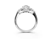 Marquise Three-Stone Engagement Ring Setting | Pear Side Stones | White Gold