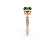 Asscher Cut Twisted Pavé Solitaire Engagement Ring Setting for a Fancy Green Lab-Grown Diamond | Open Basket | Rose Gold