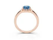 Radiant Cut Petal Halo Engagement Ring Setting for a Fancy Blue Lab-Grown Diamond | Rose Gold