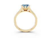 Heart-Shaped Half Bezel Engagement Ring Setting for a Fancy Blue Lab-Grown Diamond | Yellow Gold