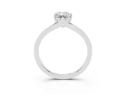 Emerald Cut Split Shank Solitaire Engagement Ring Setting | Plain Polished | Sterling Silver