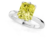Radiant Cut Engagement Ring Setting for a Fancy Yellow Lab-Grown Diamond | Sterling Silver - Design NV-24888