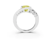 Princess Cut Engagement Ring Setting for a Fancy Yellow Lab-Grown Diamond | Bezel | Sterling Silver