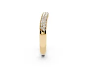 Round Diamond Pavé Contour Band Set in Yellow gold