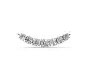 Round Lab-Grown Diamond Graduated Curved Bar Necklace | Prong Set | Sterling Silver