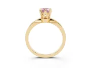 Pear-Shaped Tapered Solitaire Engagement Ring Setting for a Fancy Pink Lab-Grown Diamond | Claw Prong Head | Yellow Gold