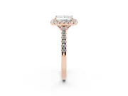 Princess Cut Raised Halo Engagement Ring Setting | Pave Band | Rose Gold