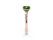 Princess Cut Graduated Solitaire Engagement Ring Setting for a Fancy Green Lab-Grown Diamond | Rose Gold