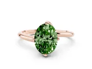 Oval Bypass Solitaire Engagement Ring Setting for a Fancy Green Lab-Grown Diamond | Rose Gold