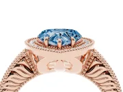 Heart-Shaped Halo Engagement Ring Setting for a Fancy Blue Lab-Grown Diamond | Rose Gold