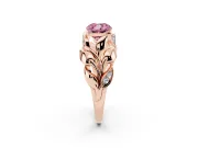 Cushion Cut Leaf Bypass Engagement Ring Setting for a Fancy Pink Lab-Grown Diamond | Rose Gold