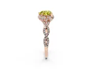 Heart-Shaped Halo Engagement Ring Setting for a Fancy Yellow Lab-Grown Diamond | Rose Gold - Design NV-24725