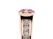 Cushion Cut Half Bezel Engagement Ring Setting for a Fancy Pink Lab-Grown Diamond | Rose Gold
