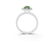 Marquise Thin Halo Engagement Ring Setting for a Fancy Green Lab-Grown Diamond | Plain Polished Band | Platinum