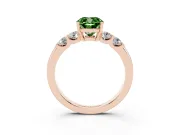 Cushion Cut Five Stone Engagement Ring Setting for a Fancy Green Lab-Grown Diamond | Rose Gold