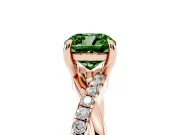 Cushion Cut Twist Engagement Ring Setting for a Fancy Green Lab-Grown Diamond | Rose Gold