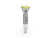Oval Milgrain Solitaire Engagement Ring Setting for a Fancy Yellow Lab-Grown Diamond | Platinum