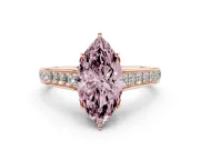 Marquise Graduated Pavé Engagement Ring Setting for a Fancy Pink Lab-Grown Diamond | Rose Gold