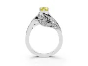 Pear-Shaped Bypass Pavé Engagement Ring Setting for a Fancy Yellow Lab-Grown Diamond | Graduated Pavé | Sterling Silver