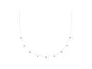Heart and Round Lab-Grown Diamond Station Necklace | Alternating Stations | Sterling Silver