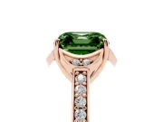 Asscher Cut Floral Pavé Engagement Ring Setting for a Fancy Green Lab-Grown Diamond | Rose Gold