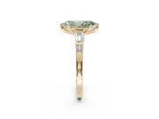 Marquise Tapered Baguette Engagement Ring Setting for a Fancy Green Lab-Grown Diamond | Yellow Gold